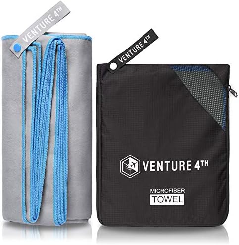 VENTURE 4TH Quick Dry Travel Towel - Fast Drying Ultra Soft Microfiber Towels - Essential for Camping, Backpacking, Yoga, Swimming, Gym, Sports and Beach - 3 Compact Sizes