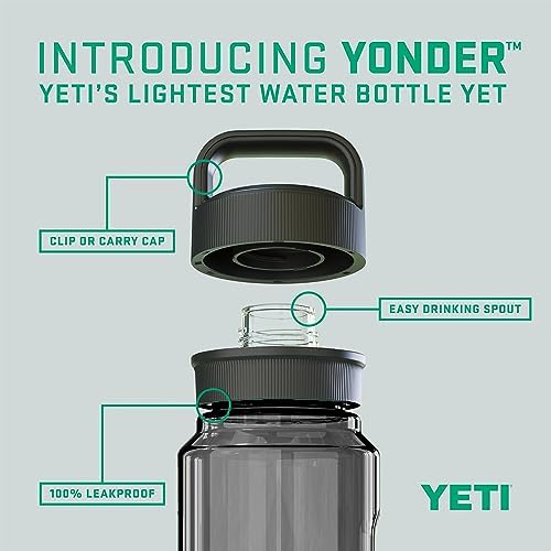 YETI Yonder Water Bottle with Yonder Chug Cap, Lightweight, Leakproof and BPA-Free
