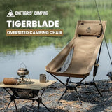 OneTigris Tigerblade High Back Camping Chair with Pillow Design, Comfortable Widened Seat Folding Chair