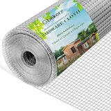 Hardware Cloth 1/2 inch 48in x 80ft 19 Gauge, Hot-dip Galvanized After Welding Chicken Wire Fence Roll Garden Plant Welded Metal Wire Fencing Roll, Rabbit Cages Snake Fence