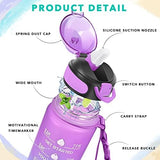 Enerbone 32 oz Drinking Water Bottle with Times to Drink and Straw, Motivational with Carrying Strap, Leakproof BPA & Toxic Free, Ensure You Drink Enough Water for Fitness Gym Outdoor