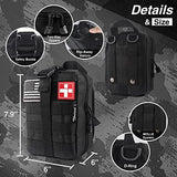 Survival First Aid Kit with Israeli Bandage, Splint, Chest Seal, Tactical Military Combat Molle IFAK for Wound Care, Bleeding Control, Trauma Hemorrhage and More