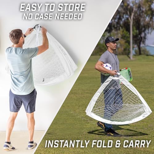 GoSports Portable Soccer Goals for Kids - 13 Color Options - Choose 4 x 3 ft or 6 x 4 ft - Team Tone Pop Up Nets for Backyard