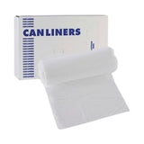 Boardwalk 16 Gallon High-Density Can Liners - 1000 Count Bulk Commercial Trash Bags, 6 Micron Star-Seal, Coreless Perforated Roll, Clear (24"x33")
