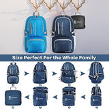 ZOMAKE Lightweight Packable Backpack, 35L Light Foldable Hiking Backpacks Water Resistant Collapsible Daypack for Travel(Navy Blue)