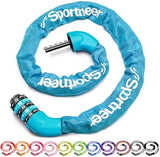 Sportneer Bike Lock: 5 Digit Combination High Security Anti Theft Bike Chain Lock - 3.2/3.6/4ft Heavy Duty Keyless Bicycle Lock for Bike, Motorcycle, Scooter, Door & Gate - 4/6mm Thick, Easy to Use