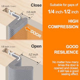 40 Feet Door Weather Stripping for Large Gap, Kerf Door Seal for Easy Installation (Grey)