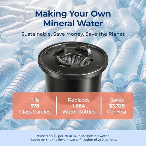 Bluevua Dual-Pack Remineralization Filters, One-Year Set for RO100ROPOT, Alkaline for Reverse Osmosis Filter, Remineralize and Increase pH for Pure Drinking Water