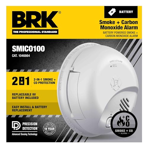 First Alert BRK SMCO100 Battery-Operated Combination Smoke & Carbon Monoxide Alarm, 1-Pack