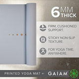 Gaiam Yoga Mat - Premium 6mm Print Extra Thick Non Slip Exercise & Fitness Mat for All Types of Yoga, Pilates & Floor Workouts (68"L x 24"W x 6mm Thick)