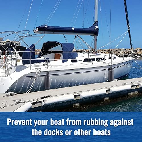 Affordura Boat Fender 4 Pack Boat Bumpers Fenders with 4 Ropes, Boat Bumpers for Pontoon Boat Fenders Inflatable