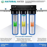 iSpring F3WGB32BKS 4.5” x 20” 3-Stage Whole House Water Filter Set Replacement Pack with Sediment, GAC+KDF, and CTO Carbon Block Cartridges, Fits WGB32B-KS