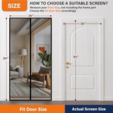 Magnetic Screen Door, Fit Door Size 48 x 80 Inches, Screen Doors with Magnets, Pet & Kid Friendly，Works with Front Doors, Sliding Doors ‎Black