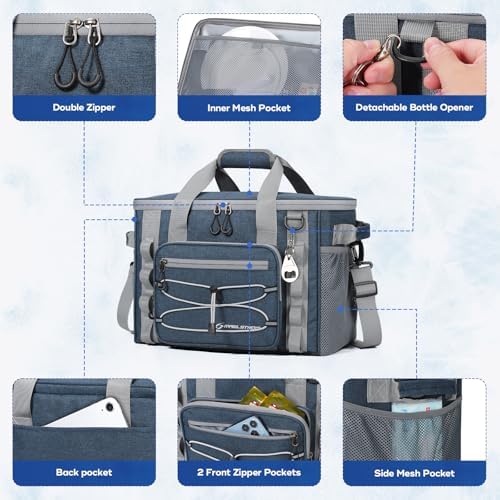 Maelstrom Soft Sided Cooler Bag, 30/40 Can Collapsible Insulated Ice Chest, Large Leakproof Camping & Travel Cooler for Kayaking & Beach