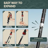 GPTCAMP Nordic Walking Stick, TPZ-1, 2pc Folding Collapsible Hiking Poles with Metal Quick Lock, Cork Handle, Lightweight 7075 Aluminum Trekking Poles for Seniors Women Men Hiking Gear