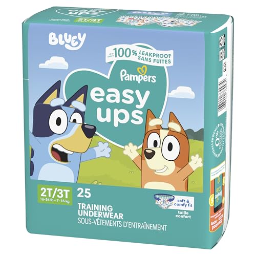 Pampers Training Pants - Easy Ups Boys & Girls Bluey - Size 2T-3T, 140 Count, Children's Potty Underwear (Packaging May Vary)