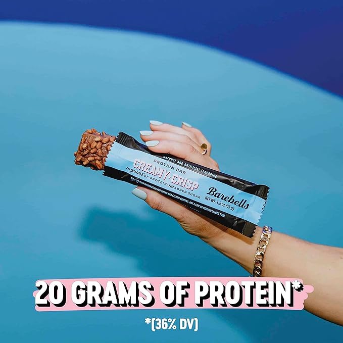 Barebells Protein Snacks Bars Creamy Crisp - 12 Count,Pack of 2, 1.9oz Bars 55g of High Protein - Chocolate Protein Bar with 1g of Total Sugars - Perfect on The Go Protein Snack & Breakfast Bars.