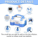 SINBEE Balloon Pump, Balloon Pump Electric, Portable Dual Nozzle Electric Blower Air Pump Inflator for Party Decoration. Faster and Save Time