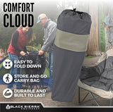 Black Sierra Oversized Camping Chair for Adults, Heavy Duty Outdoor Seat with Plush Padding, Supports 400lbs, Cup Holders & Carry Bag, Comfortable Folding Chair for Tailgating, Patio & Sideline Events