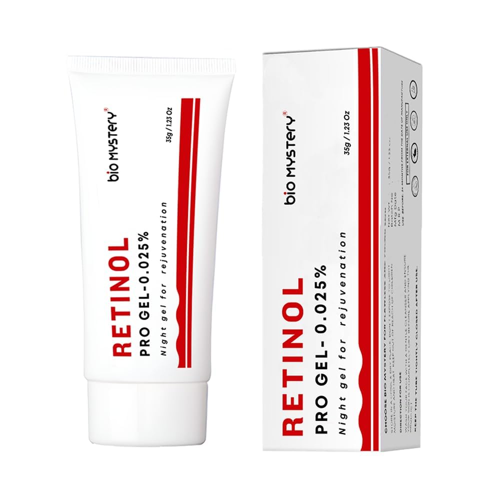 Bio Mystery Retinol Gel 0.025 Vitamin A Repairs Fine Lines & Wrinkles, Scar Treatment, Sun Spots, Anti-Aging Formula (35 Gram / 1.23 Oz)