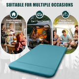 Double Self Inflating Sleeping Pad with Electric Pump,3.14" Thick Memory Foam Camping Mattress 2 Person w/Pillow,Easy Inflate&Deflate,Outdoor Camp Mat for Rooftop Tent Car Truck, Peacock-Blue