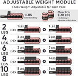 APEXUP 10lbs/Pair Adjustable Ankle Weights for Women and Men, Modularized Leg Weight Straps for Yoga, Walking, Running, Aerobics, Gym