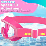 Vvinca Kids Goggles with Comfort Fabric Strap, Kids Swim Goggles Wide View Anti-Fog/UV No Leaking Swimming Goggles for 3-14