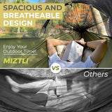 Miztli Camping Hammock -Portable Hammock w/Spacious Net & Tree Straps w/Adjutable Loops,Double and Single Hammock for Outdoor, Hiking, and Travel