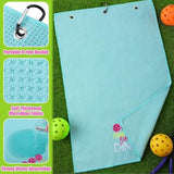 Hosuly 4 Pieces Funny Dinkball Towels Microfiber Cotton Athletic Towels with Clip Embroidered Gift for Men Women Dinkball Lovers(Women,Elegant)