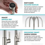 KRAUS Oletto Single Handle Pull Down Kitchen Faucet in Matte Black, KPF-2820MB