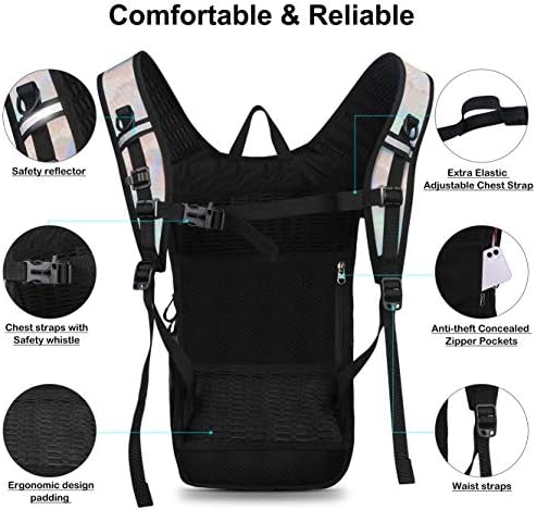 Hydration Backpack Pack, Water Backpack 20L Capacities Included 2L Hydration Bladder, Festival Essential - Rave Hydration Pack Hydropack Hydro for Hiking, Running, Biking, Festival Gear