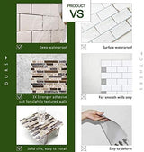 STICKGOO 10-Sheet Peel and Stick Wall Tile, Self-Adhesive Kitchen Backsplash in Sandstone (Thicker Design)