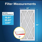 Filtrete 20x36x1 AC Furnace Air Filter, MERV 11, MPR 1000, Micro Allergen Defense, 3-Month Pleated 1-Inch Electrostatic Air Cleaning Filter, 6 Pack (Actual Size 19.81x 35.81x0.81 in)
