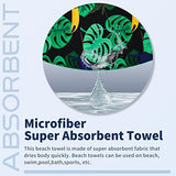 2 Pack Lightweight Thin Beach Towel Oversized 71"x32" Big Extra Large Microfiber Sand Free Towels for Adult Quick Dry Travel Camping Beach Accessories Vacation Essential Gift Flamingo Toucan