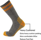 Cerebro Merino Wool Socks for Men, Cushioned Mid-calf Socks Moisture Wicking Men's Hiking Socks for Home, Trekking, Outdoors