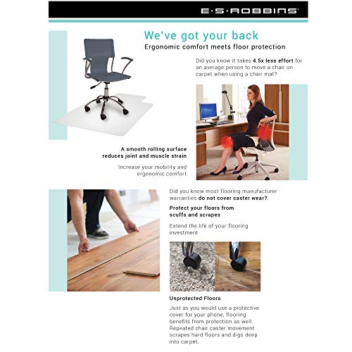 ES Robbins Extra High Pile Chair Mat, Rectangle with Lip, 36"x48" Beveled Edge