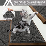 COSY HOMEER Edging Stair Treads Non-Slip Carpet Mat 28inX9in Indoor Stair Runners for Wooden Steps, Edging Stair Rugs for Kids and Dogs, 100% Polyester TPE Backing (4pc, Black)