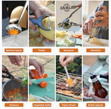 Camping Cooking Utensils Set Grilling Cookware Camp Kitchen Rotating Marshmallow Roasting Sticks BBQ Forks, Portable RV Camping Essentials Camper Must Haves for Cookouts Open Fire Pit