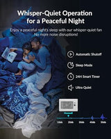 Super Quiet Register Booster Fan for 6" x 10" Register Holes, Smart Register Vent with Dual Intelligent Thermostat and WIFI App Control, Heating Cooling AC Vent Fan (White)