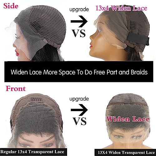 Deep Wave Lace Front Wigs Human Hair 180% Density Curly Lace Front Wig Human Hair 13x4 Lace Frontal Wigs for Black Women with Baby Hair and Special Designed Adjustable Straps (Deep Wave Wig, 24 Inch)