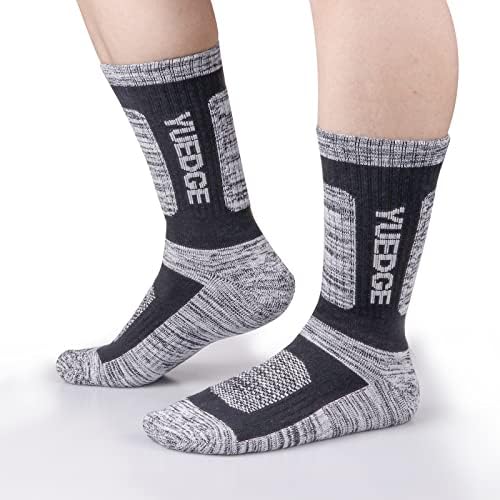 Men's Performance Cotton Moisture Wick Sports Hiking Workout Training Athletic Cushion Crew Socks For Men Size 6-13