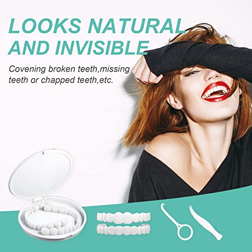 YAFIYGI Snap on Veneers Teeth for Women Small, Dentures with Missing Teeth Clip on Veneers for Men, Snap on Smile Comfort Confident Cover The Imperfect Teeth (3 Pairs)
