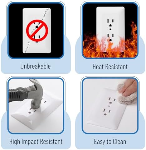 Bates Duplex Wall Outlet Covers - 10 Pack, White Wall Plates