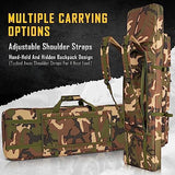 DULCE DOM 32/36/42/48/52 inch Double Rifle Case Soft Bag Gun Case, Perfect for Rifle Pistol Firearm Storage and Transportation, All Around Shooting Range Tactical Rifle Backpack, Indoor Outdoor