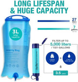 SimPure Gravity Water Filter, Portable Gravity-Fed Water Purifier with 3L Bag, Tree Strap, BPA Free Survival Gear and Equipment for Camping Hiking Emergency Preparedness