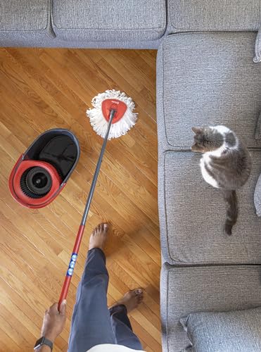 O-Cedar Easywring Microfiber Spin Mop & Bucket Floor Cleaning System with 4 Extra Refills