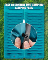 AKSOUL Sleeping Pad Ultra-Thick - Inflatable Sleep Mat, Lightweight & Compact 4.72 in Air Mattress with Pillow, Self-Inflating with Built-in Foot Pump for Traveling, Hiking, Camping (Blue)