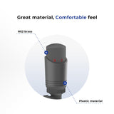 VANCOCO Anthracite Grey Thermostatic Radiator Valves 15mm (TRV) with Lockshield, 1/2"×15mm Angled Radiator Thermostat Valve, H62 Brass, Energy Saving Modern TRV for Central Heating Syetem