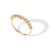 PAVOI Spinning Anxiety Ring - Beads - Yellow Gold