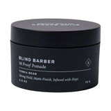 Blind Barber 90 Proof Hair Pomade for Men - Strong Hold, Natural Finish - Water-Based, Matte Pomade for Men with Hops & Tonka Bean - Free of Greasy Oils, Easy to Use - (2.5 Oz)